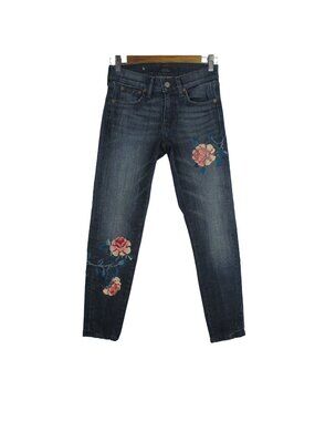 Polo Ralph Lauren Embroidered Women's Tompkins Skinny Floral Jeans US 25 NEW